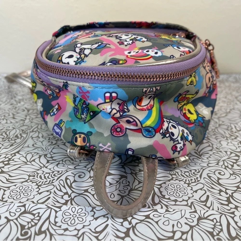 tokidoki Camo Kawaii Mini Backpack Unicorno Character Print Y2K Kawaii Bag